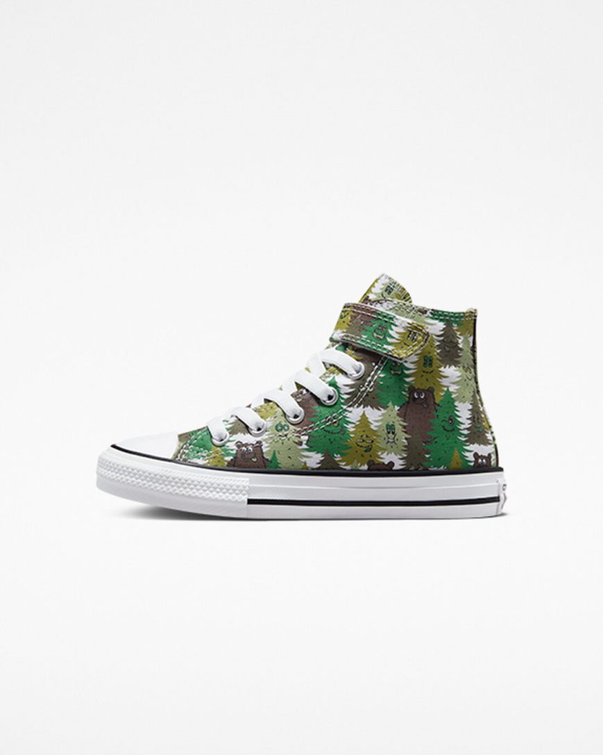 Tenisi Inalti Baieti Converse Chuck Taylor All Star Easy-On Forest Camo Albi Verzi | RO NCOTY591